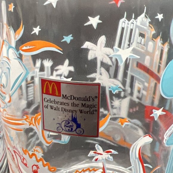 Vtg WALT DISNEY 25th Anniversary Glasses Set of 4 McDonald's Disneyana Tumblers - Picture 12 of 15